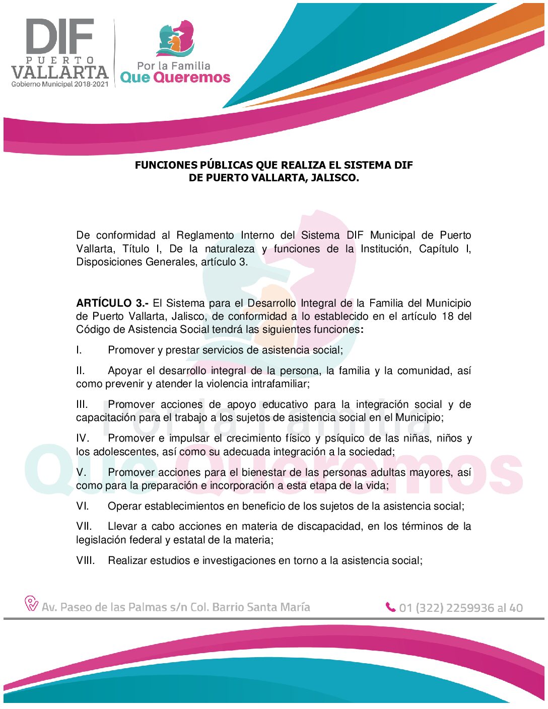 FUNCIONES PÚBLICAS SMDIF PUERTO VALLARTA