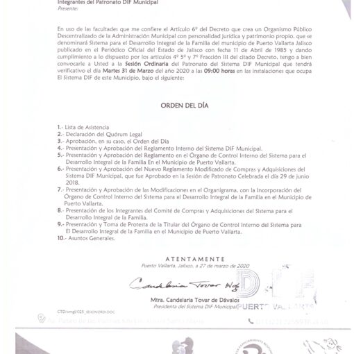 10. Orden del día 31 Marzo 2020 10. Orden del día 31 Marzo 2020