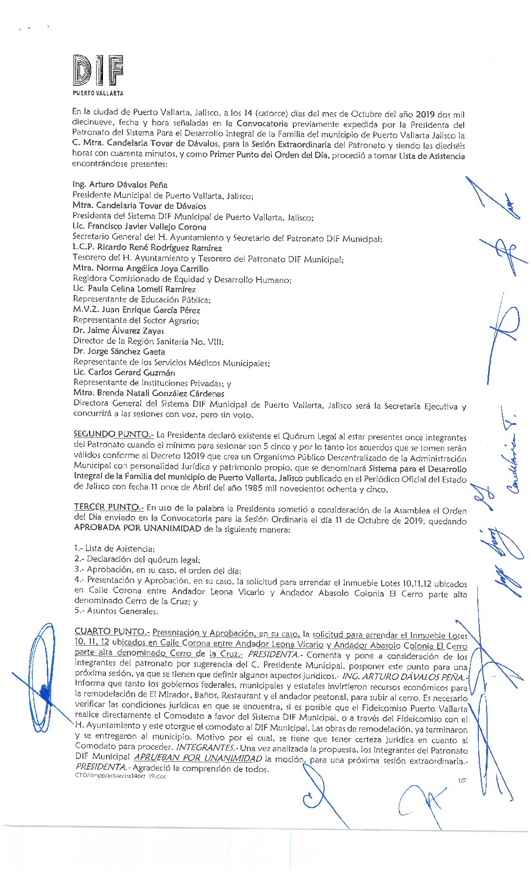 Acta de sesión 14 Octubre 2019